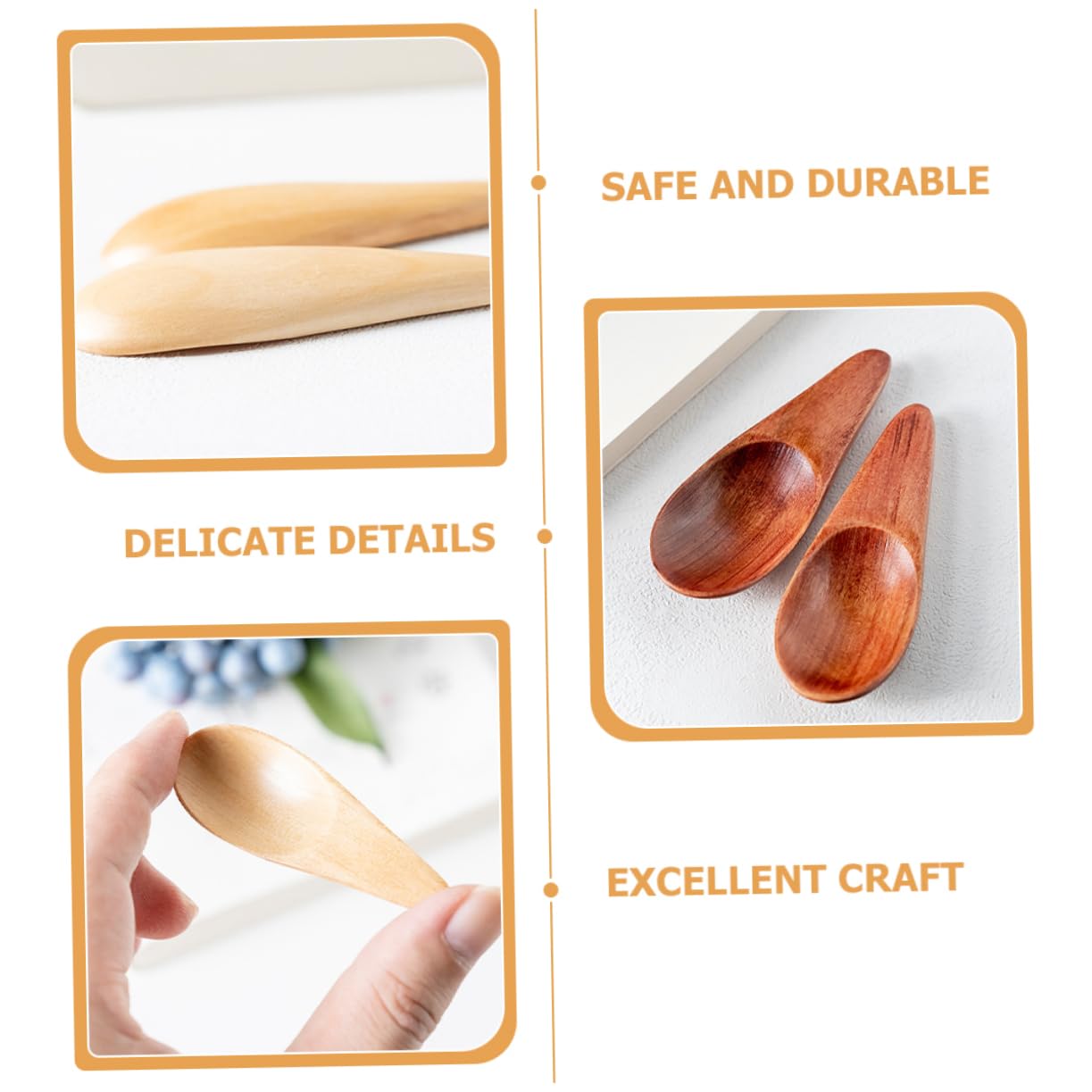 HAKIDZEL 2-pack Wooden Chasaji Tea Scoop Small Tea Spoons for Loose Leaf Seasoning Spoons Reusable Wood Multi-function Set