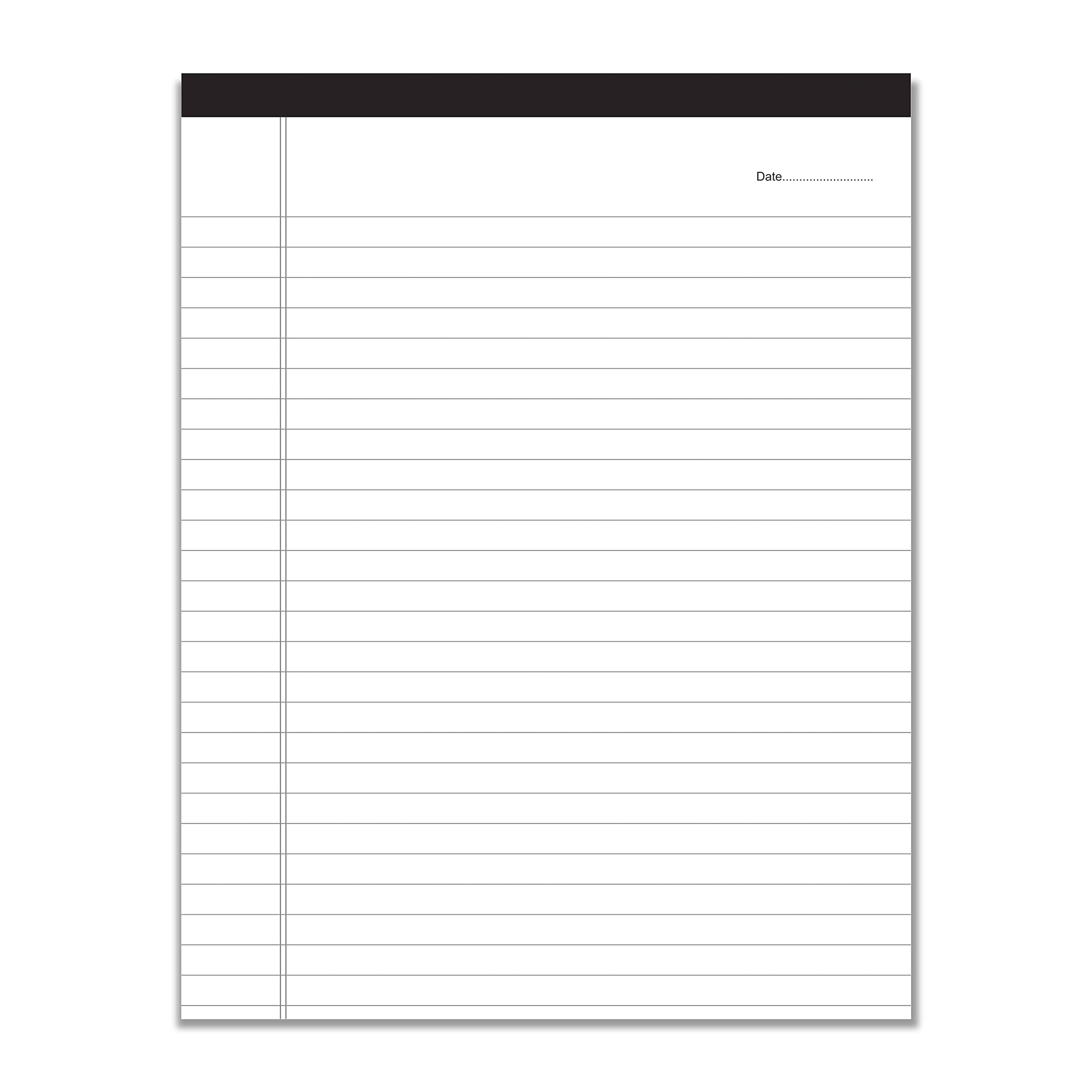 Notepads for Writing Notes, 70 GSM A4 Size Writing Pads 50 Pages Legal/Wide Ruled Pads (White)