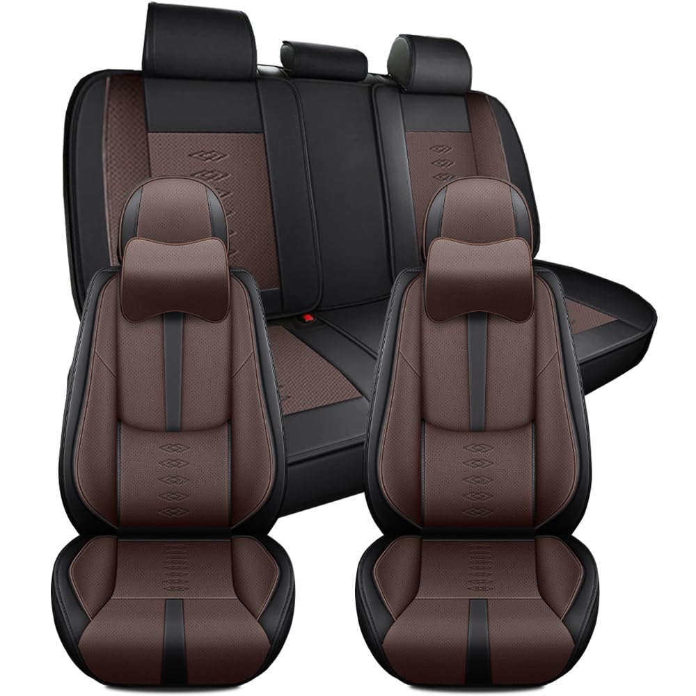 Car Seat Covers for Dodge Durango 1998-2025 2026 Waterproof Leather Seat Covers 5-Seats Luxury Interior Accessories with Airbag