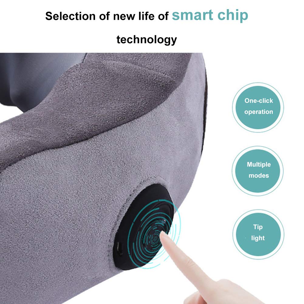 6D Tridimensional Masajeador Cervical Inflable Portátil Presionando Almohada En U Masajeador De Cuello Masajeador USB Masajeador De Viaje Recargable XZWLD
