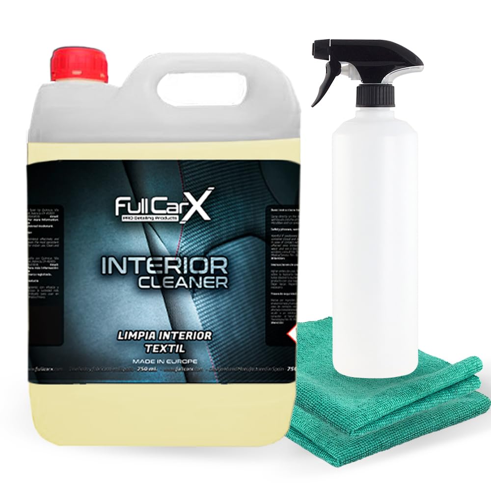 FULLCARX Interior Cleaner 5L Pulizia Sedili Auto Lava Tappezzeria, Rimuove le Macchie, Potente Pulitore Tessuto, Aroma Fresco Neutralizza Odori, Detergente Interni Prodotto Professionale Detailing