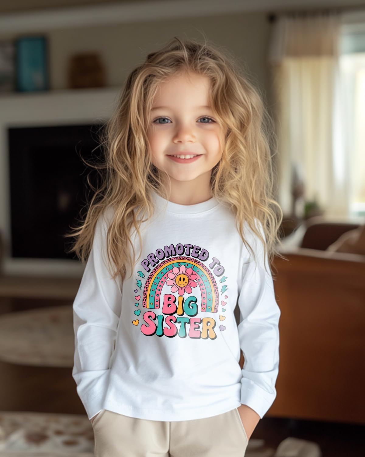 Big Sister Gifts for Girls Shirts Promoted to Big Sister Announcement Shirt Toddler T-Shirt 2T-8 Years - Image 5