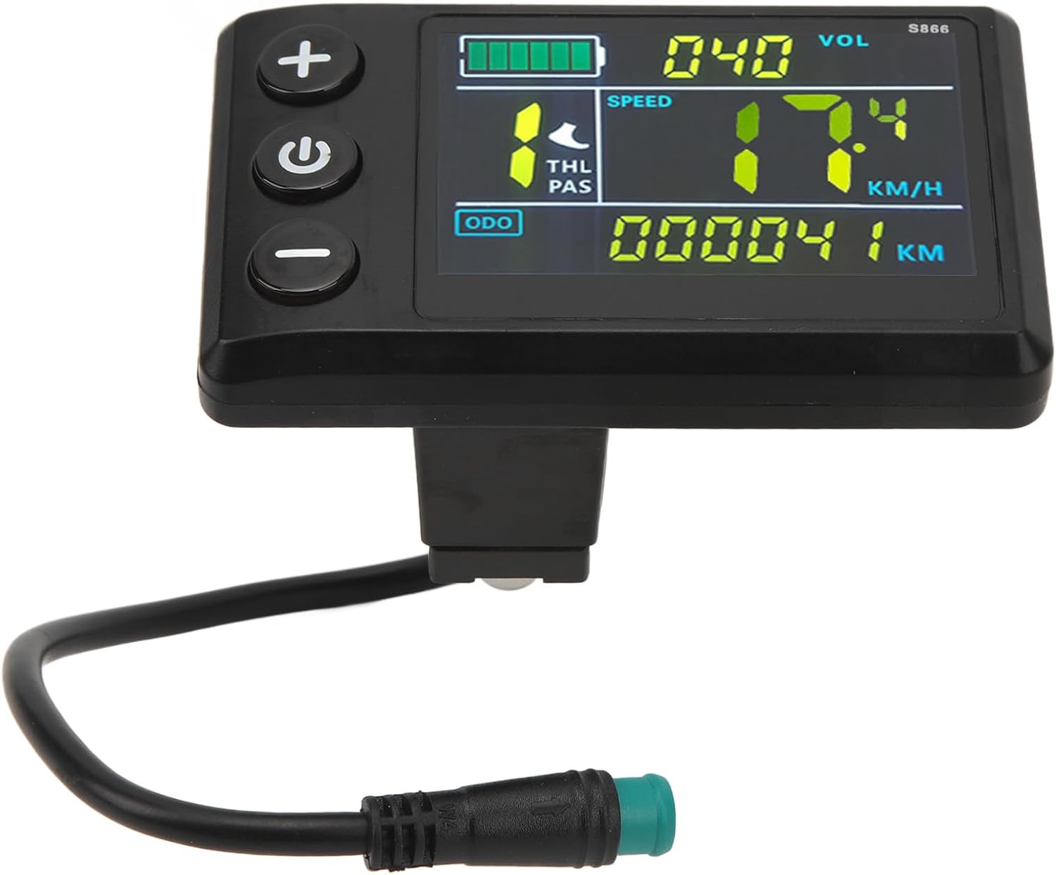 PerGar Electric Bicycle LCD Display Instrument, Abs Waterproof LCD s866 Electric Scooter Display, 5 pin Plug Electric Bicycle Color Display Control Panel for Electric Bicycle Scooter