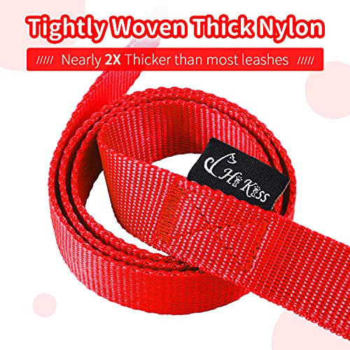 Image of HIKISS Long Dog Leash Obedience Recall Training Agility Lead with Thickening Material for Large Dog - 15ft 20ft 30ft 50ft 100ft Training Leash(Red 20ft)