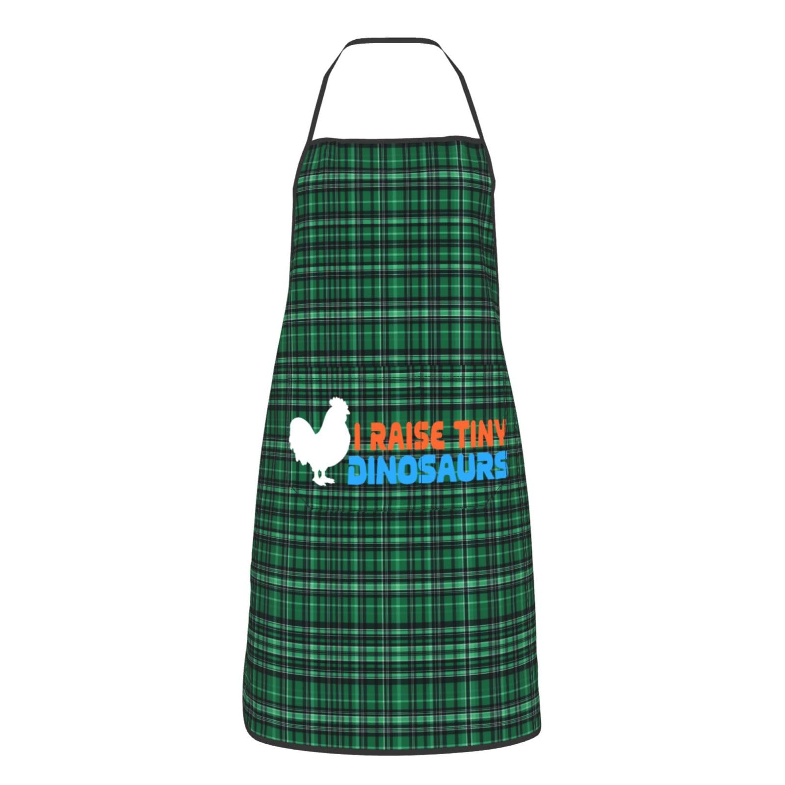 nopicsn I Raise Tiny Dinosaurs Apron for cooking with Pockets Women Men Kitchen Chef Funny Aprons