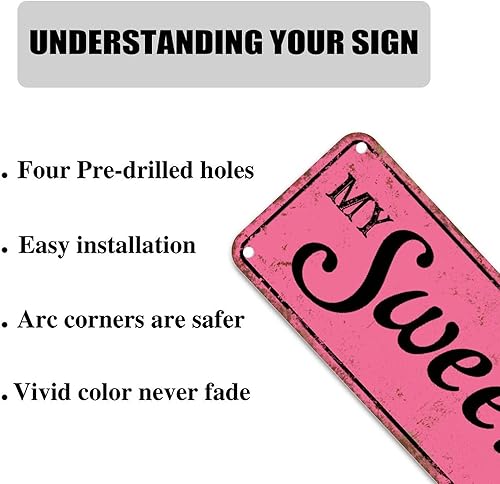 Miniatura 6 de My Sweet Home - Letrero de lata de metal de Carolina del Sur, 4 x 18 pulgadas, fácil de montar, placa elegante para póster para porche al aire