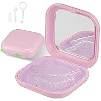 Vista 8 de Funda de retención, funda delgada para alineador con orificios de ventilación ajustables y espejo, compatible con Invisalign, protector nocturno
