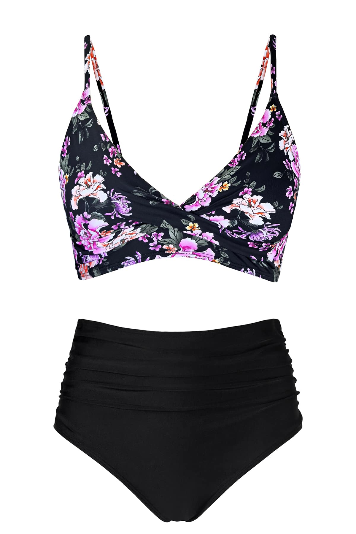 Amy Babe Women's High Waisted Bikini Sets Tummy Control Two Piece Swimsuit