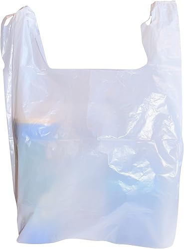 Miniatura 7 de Bolsas grandes de plástico para camisetas de comestibles, color blanco liso, Blanco