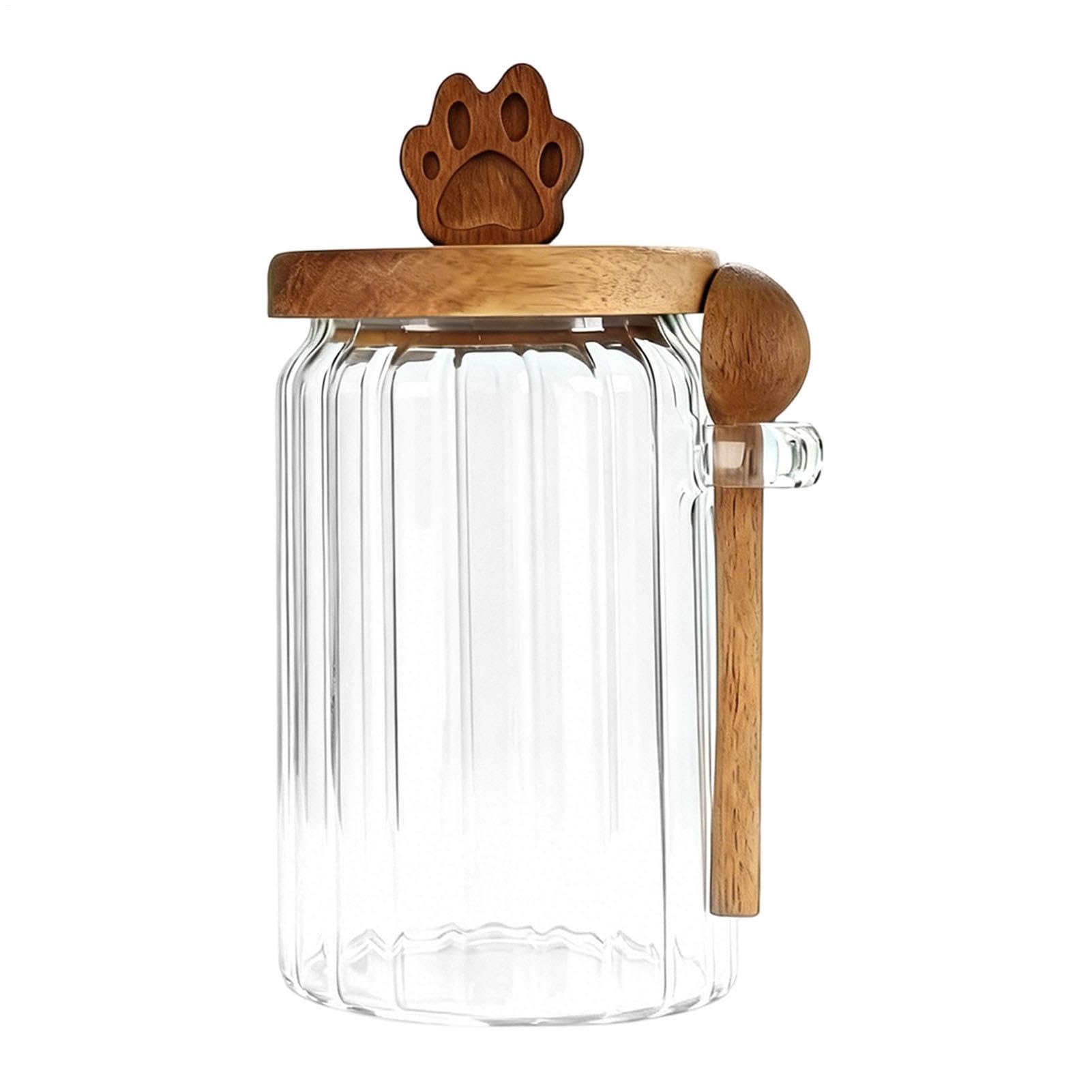 Contenedor de café y polvo con tapa decorativa de madera para la despensa