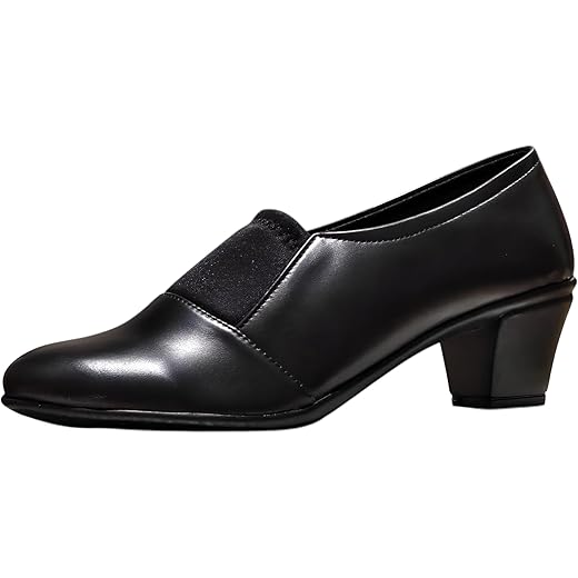 Black Formal Heel Shoes - Comfortable Block Heel