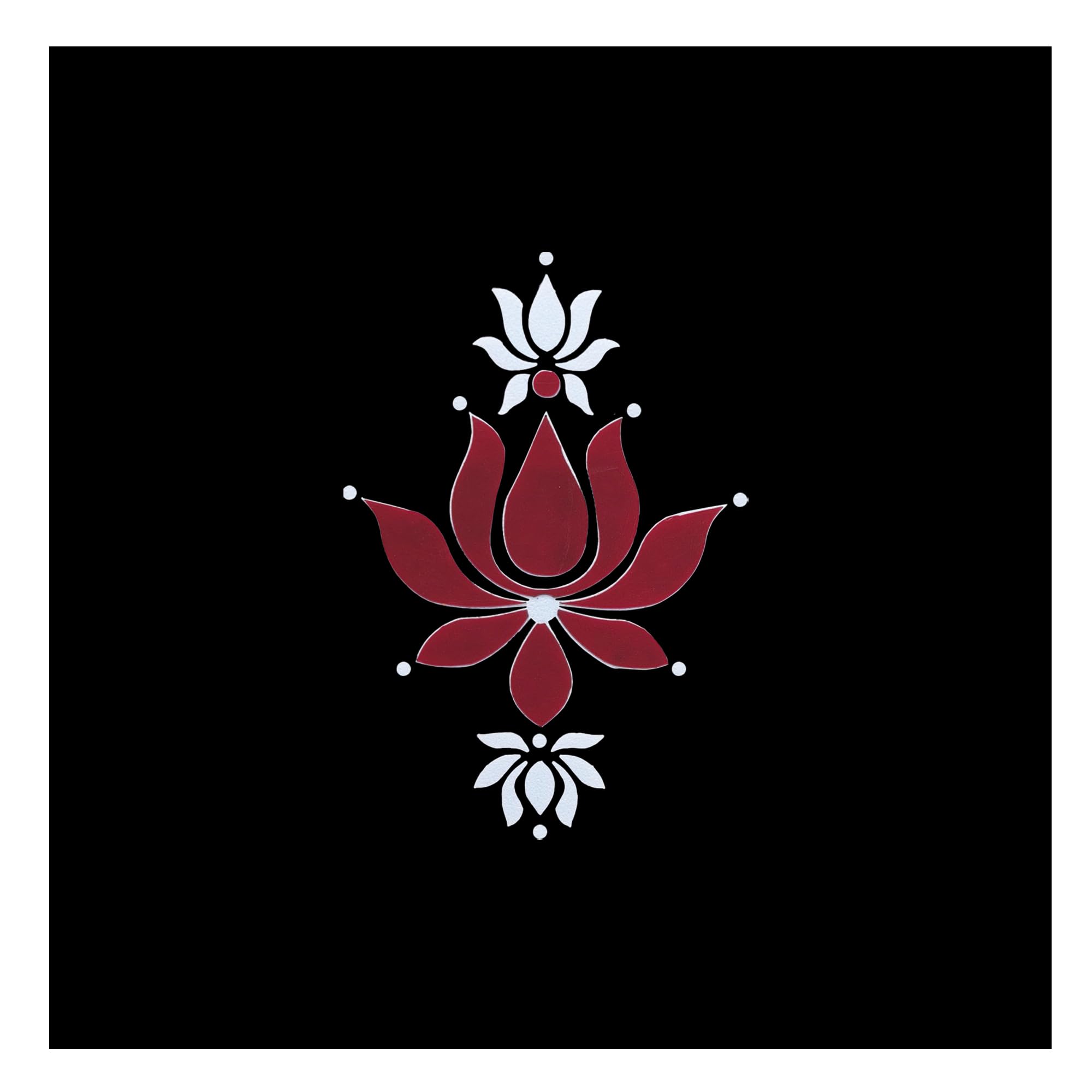 Comet Busters® Bengali Hand Kolka Stickers – Maroon & White Bridal Alta Hand Bindi for Wedding & Durga Puja | 1 Piece (OKOLKA011)-image-29
