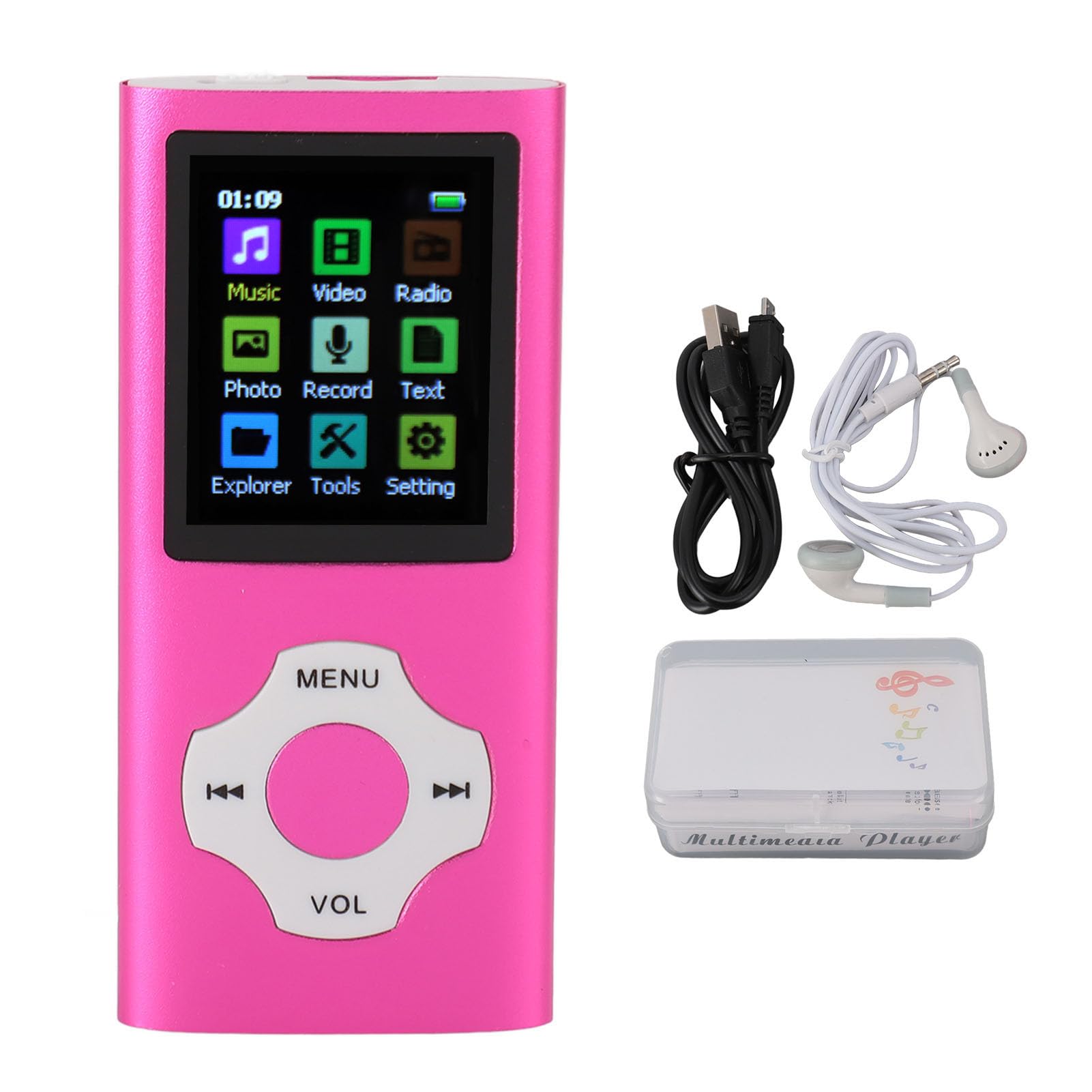 MP3 Player, HiFi Lossless Sound Quality MP3 Music Player, 1.8in TFT Screen Portable Music Player with Electronic Book Radio Recorder (Plus 8GB Card)-image-12