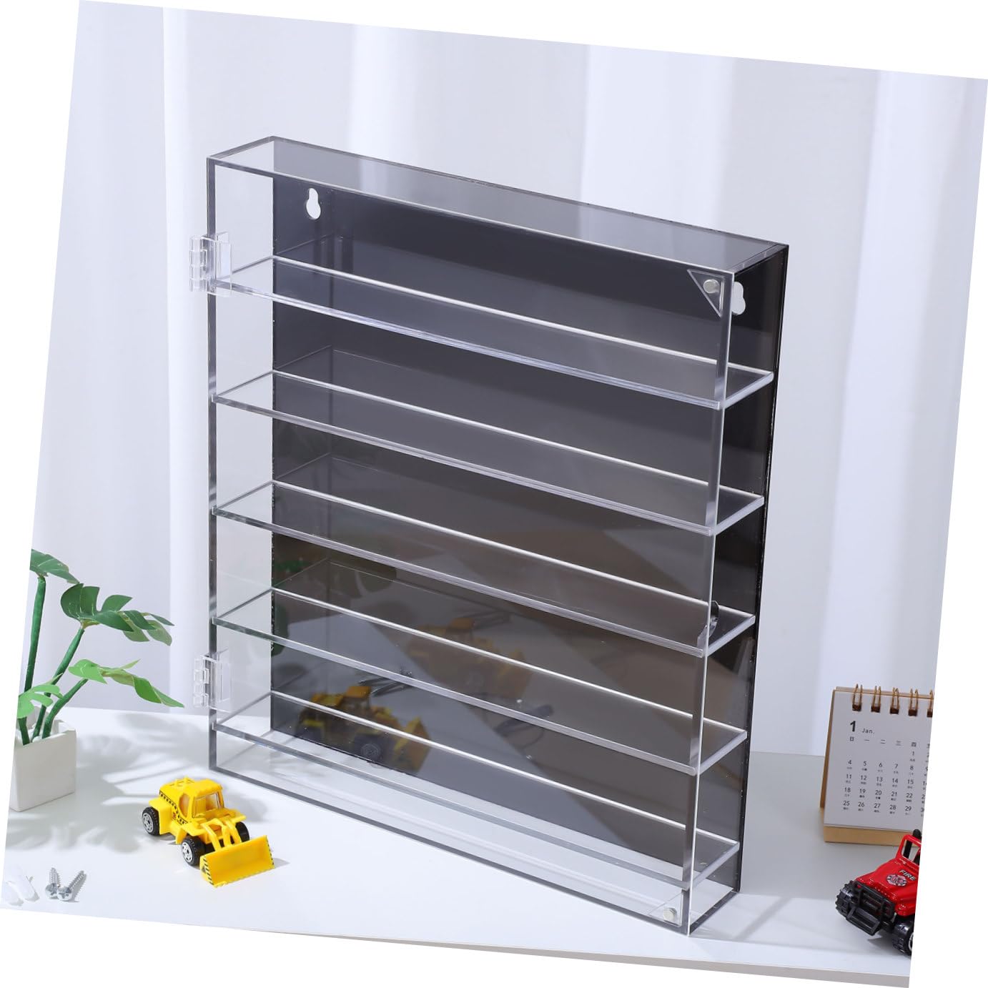 Toddmomy Acryl Spielzeugauto Display Vitrine aus Schwarz Stabilem Acryl Mehrschichtig und Transparent zur Tisch oder Wandmontage für Modellautos und Figuren