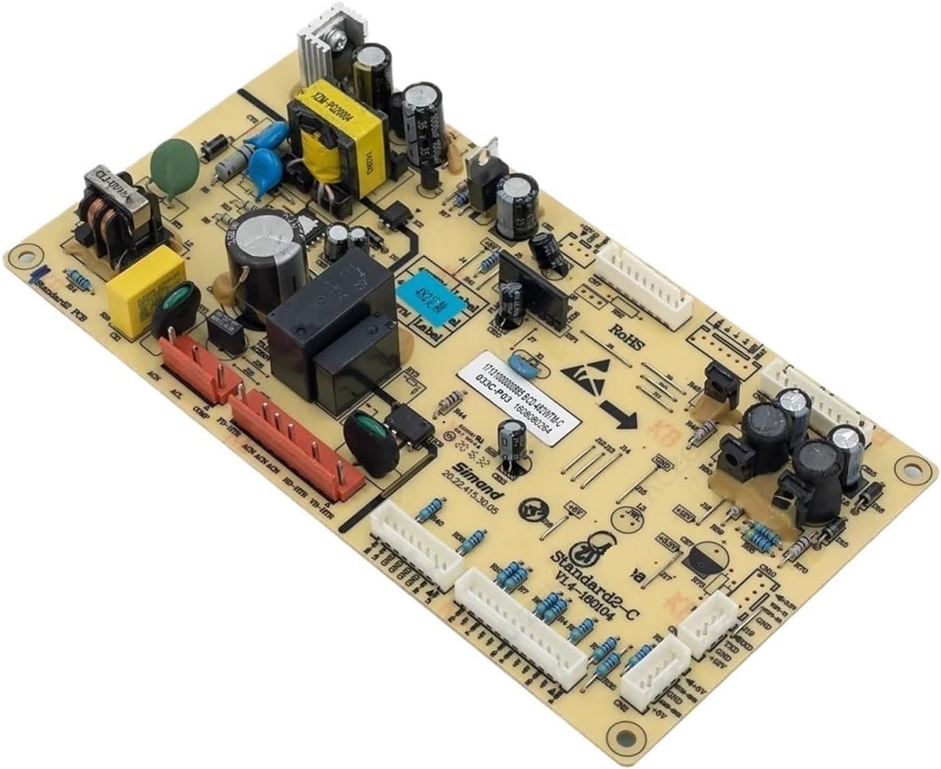 Angled view of the XCHANG Refrigerator Control Board showing various connectors