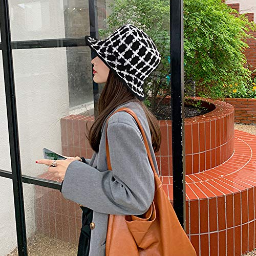 ABOOFAN 1Pc elegante peludo chapéu balde da moda inverno aquecedor boné pescador adorável chapéu que