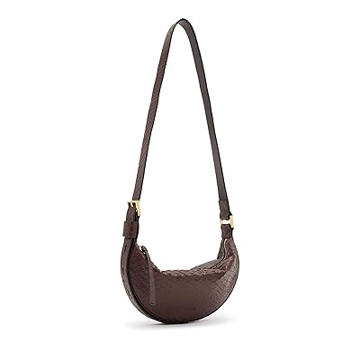 AllSaints Half Moon Xbody Cross Body Handbags Burnt Red, Leather