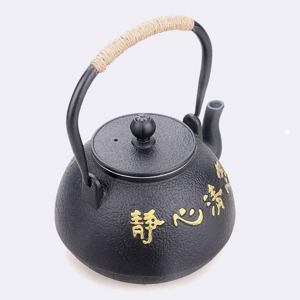 Habrur Theiere Fonte Théière Japonaise Théière en Fonte De 40,5 Oz/1,2 L Théière en Fer Non Revêtue Théière Artisanale avec Filtre Théière en Fonte Theiere Japonaise