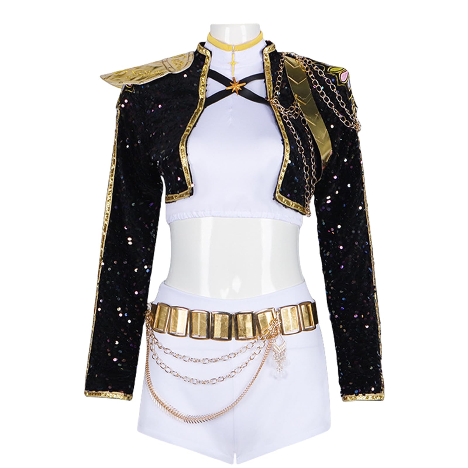 Girls and Adult Demon Costume Hunters, Black and Gold Dress Suit, Cosplay, Stage Costume