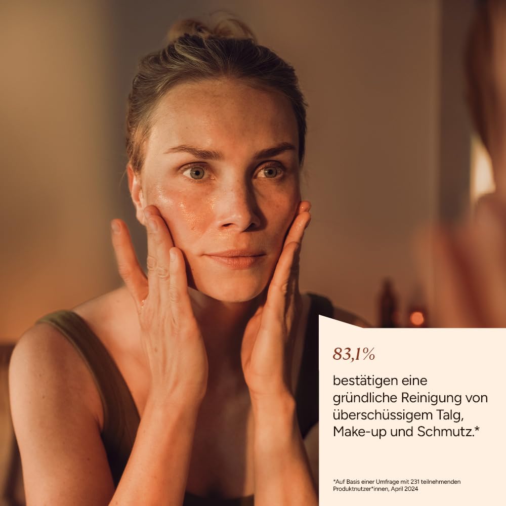 JUNGLÜCK Reinigungsöl Gesicht - Vegan | Natürliches Cleansing Oil mit hochwertigem BIO Arganöl, Jojobalöl & Rizinusöl | Gesichtsreinigung ohne Zusätze, Make-Up Entferner | Made in Germany