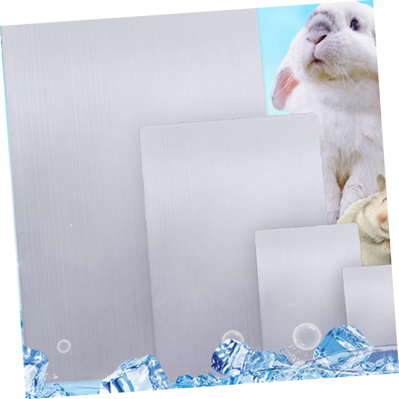 Alasum Kühlmatte für Hamster und Kaninchen, 2 Stück, Aluminium