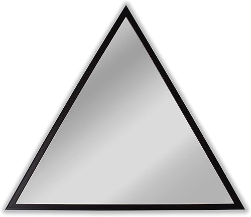 Miniatura 1 de Radiance Goods - Espejo de pared con marco triangular y acabado negro contemporáneo de 31.5 pulgadas de altura