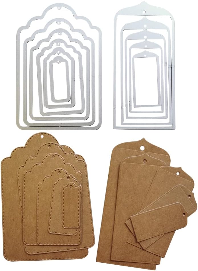 Tag Cutting Dies Gift Tag Metal Die Cuts Rectangle Label Paper Craft Die Cuts for Card Making and Scrapbooking