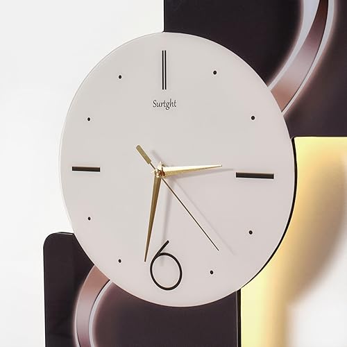 Miniatura 5 de homary Reloj de pared LED silencioso de 39.4 pulgadas, diseño geométrico abstracto moderno para decoración de sala de estar y dormitorio, sin