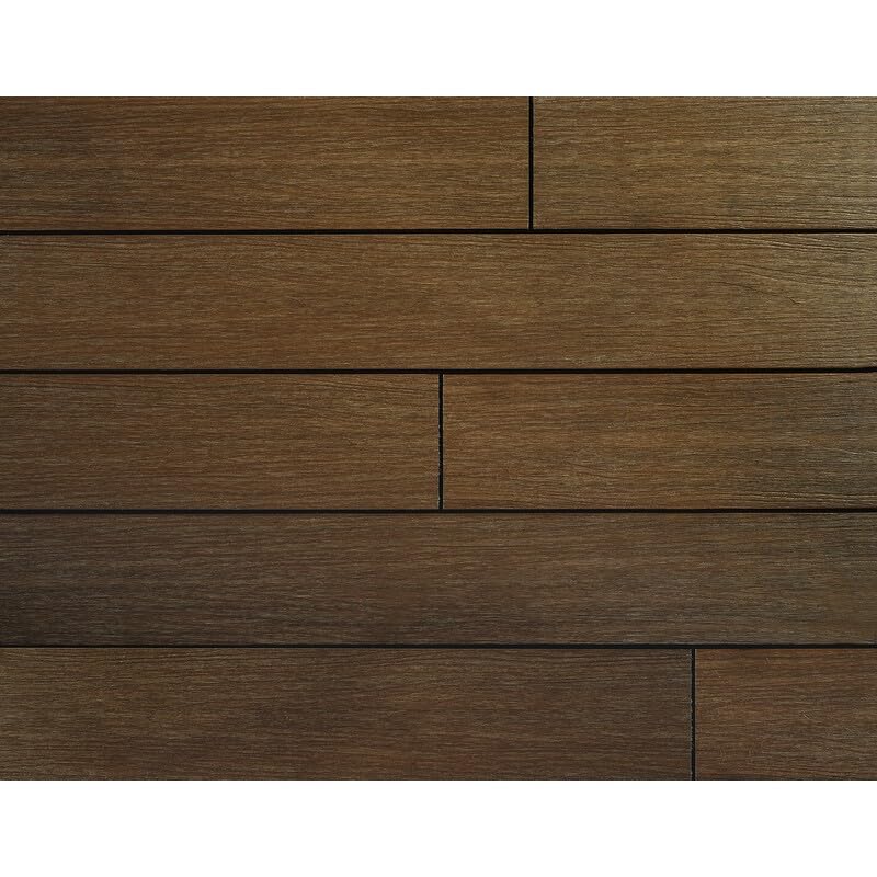 Lame de terrasse en composite alvéolaire coextrudé biface Supra Ambre/Chêne foncé, ep.23 mm, l.14,5 cm, L.360 cm