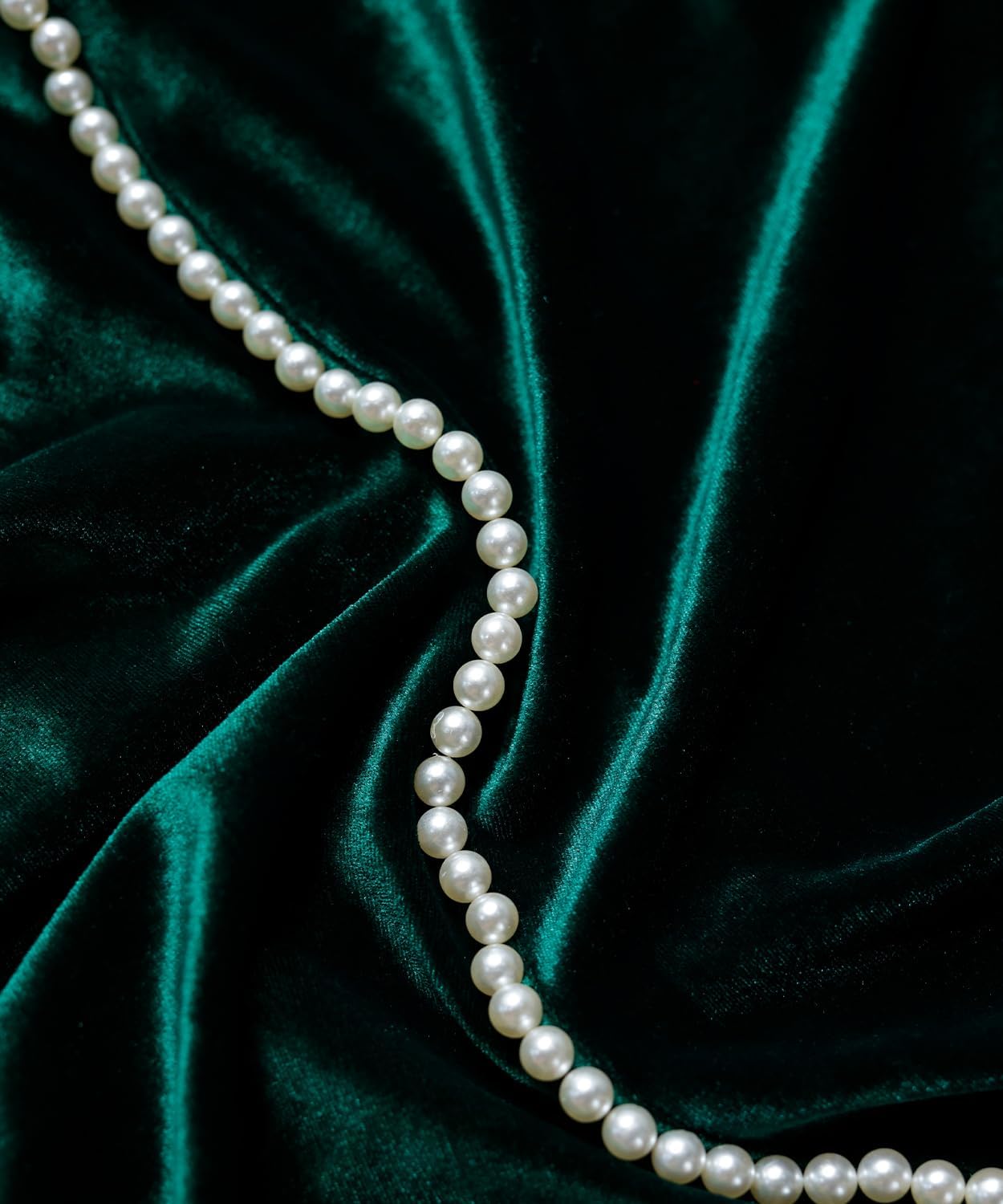 Girls Velvet Dress Classic Square Long Sleeve Dress with Pearls Waist Kids Vintage Christmas Party Dress, Size 5-11 - Image 7