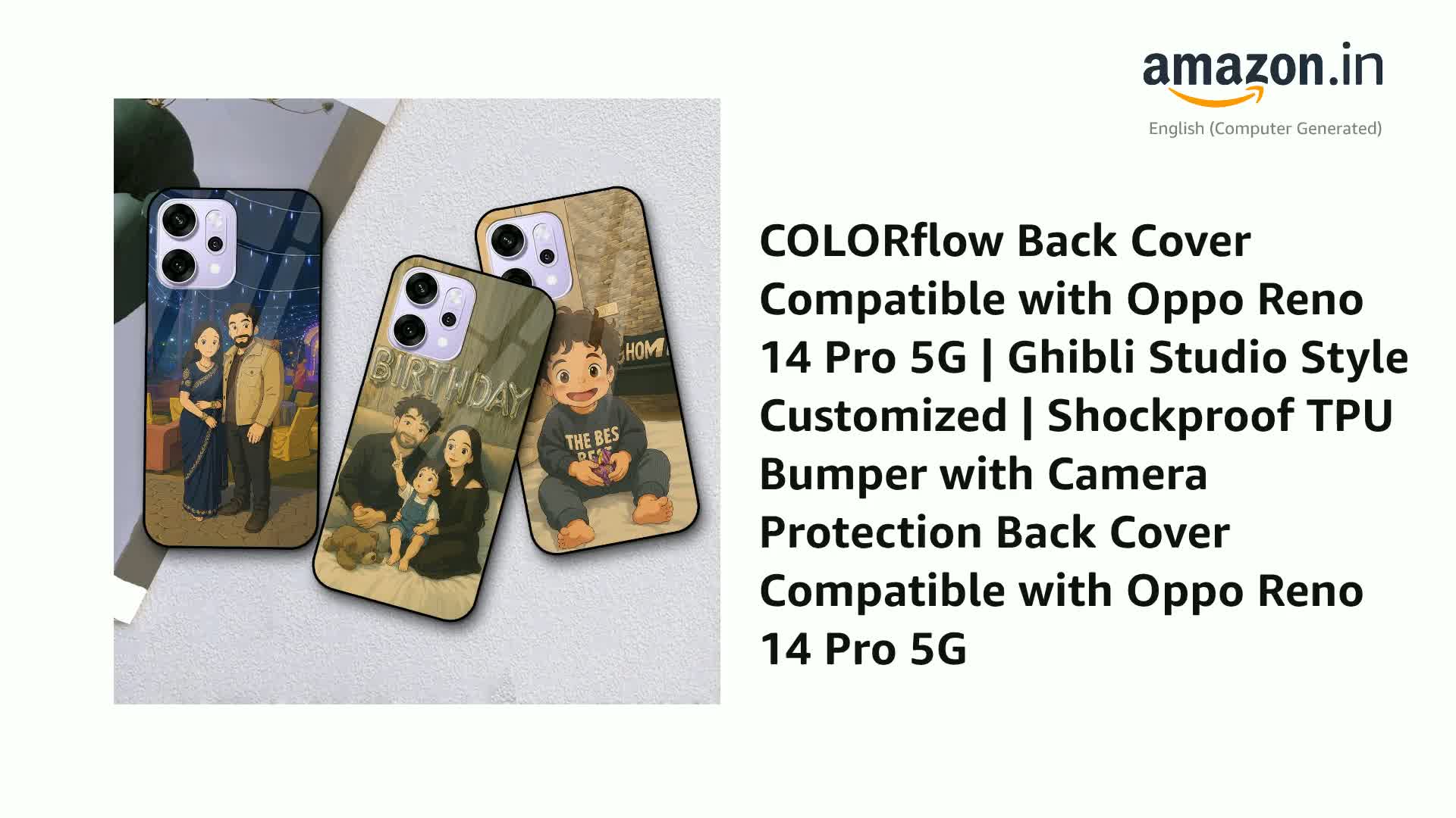 Watch COLORflow Back Cover Compatible with Oppo Reno 14 Pro 5G | Ghibli ...
