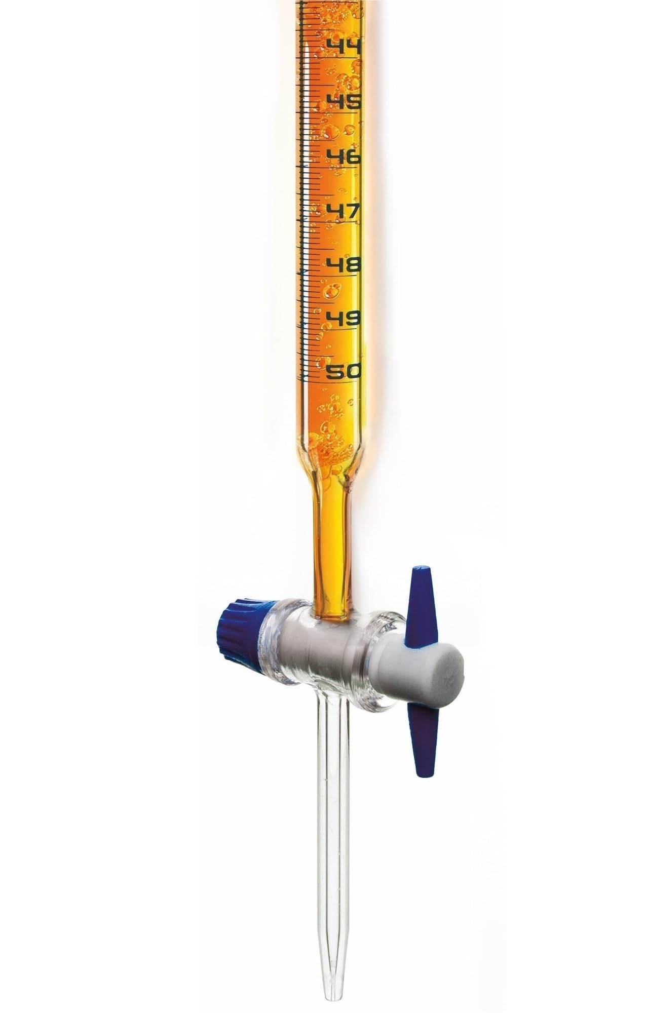 50mL Borosilikat-Bürette mit PTFE-Hahn - Klasse A Toleranz, 0,10mL Skalierung