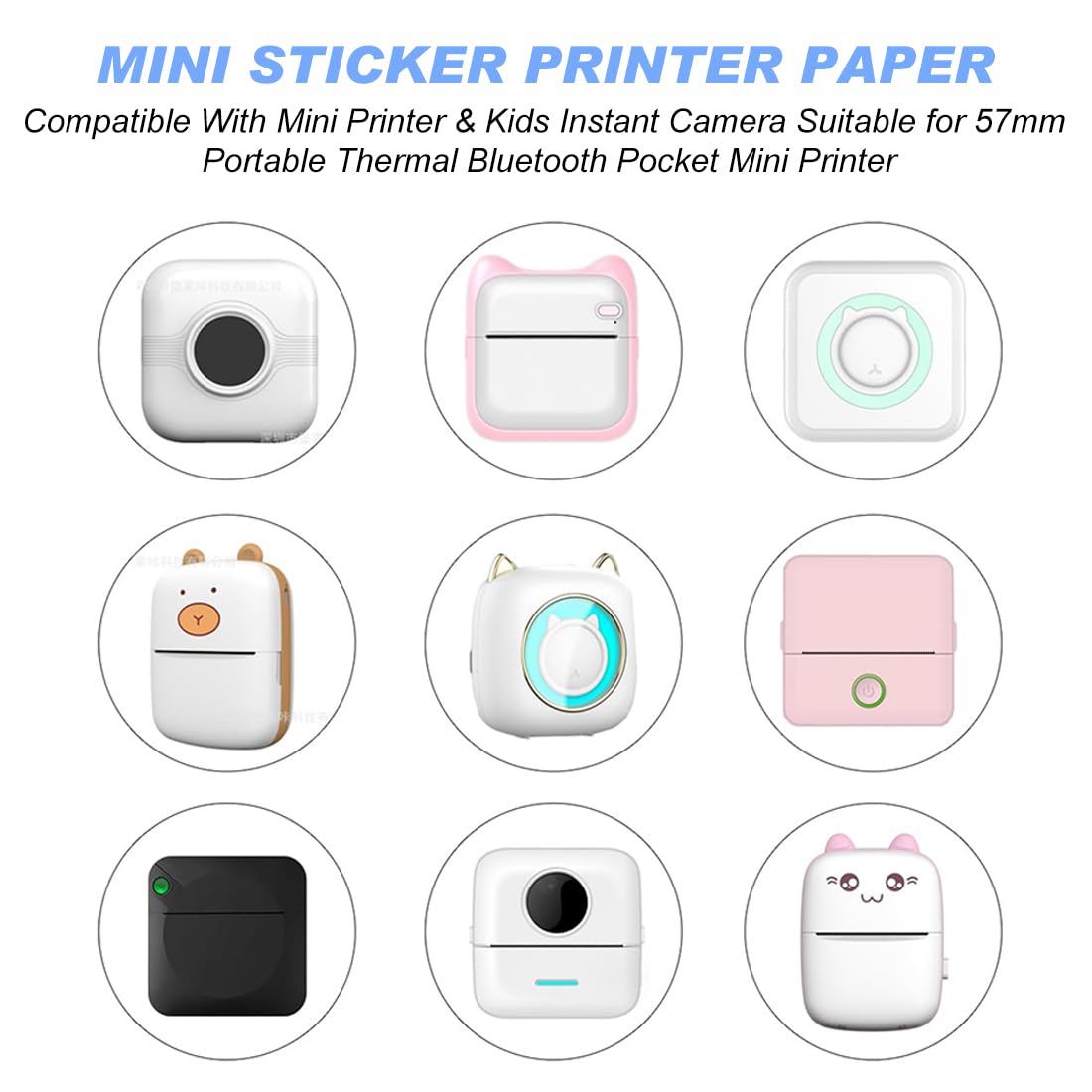 12 rollen thermisch papier, zelfklevend, 5 gekleurde mini-printerstickers, 57 x 25 mm thermische printerpapier voor kinderen, instant camera's en mobiele fotoprinters, thermorollen voor foto's 12 rollen thermisch papier, zelfklevend, 5 gekleurde mini-printerstickers, 57 x 25 mm thermische printerpapier voor kinderen, instant camera's en mobiele fotoprinters, thermorollen voor foto's