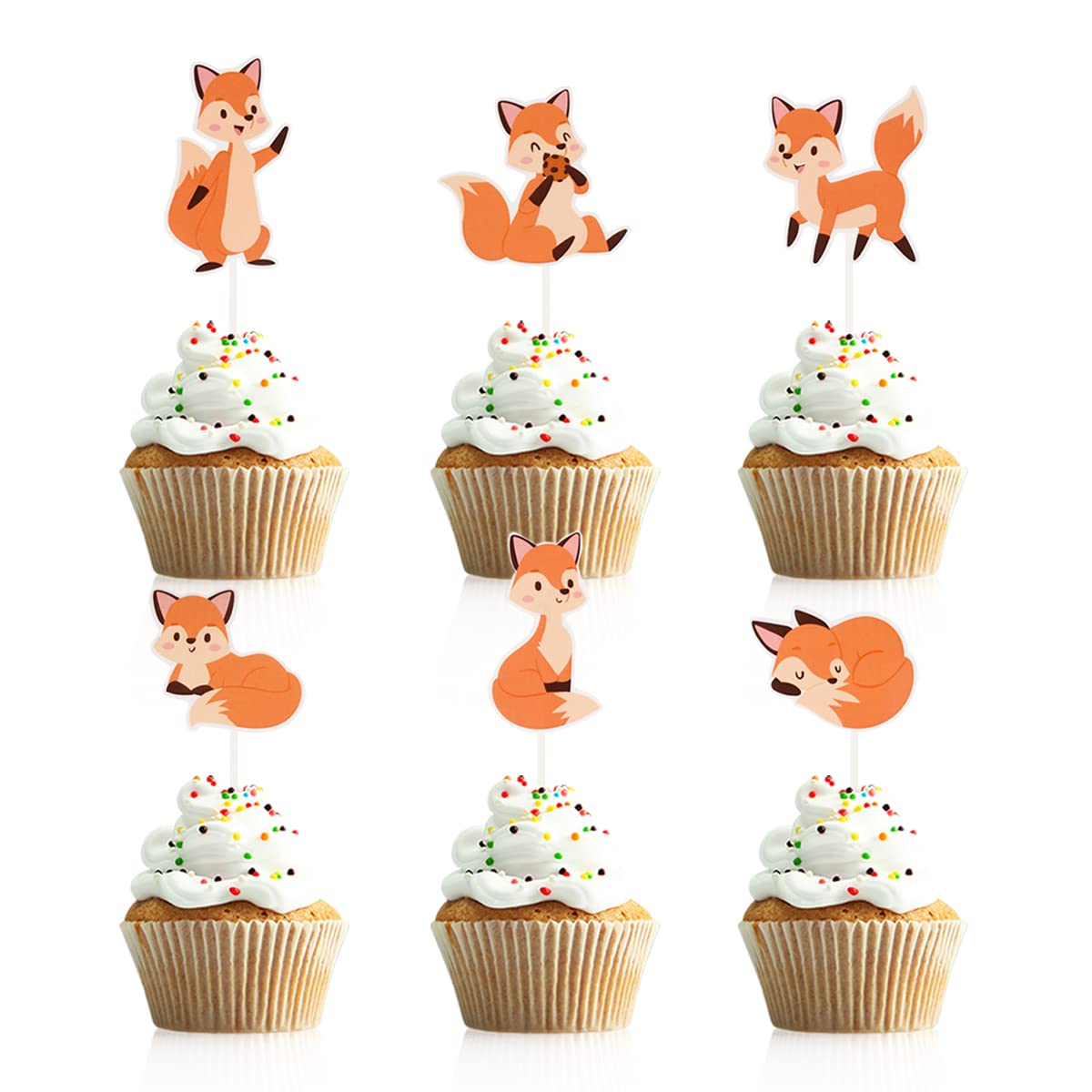 Buy Donoter 36 Pieces Fox Cupcake Toppers Cake Picks for Woodland