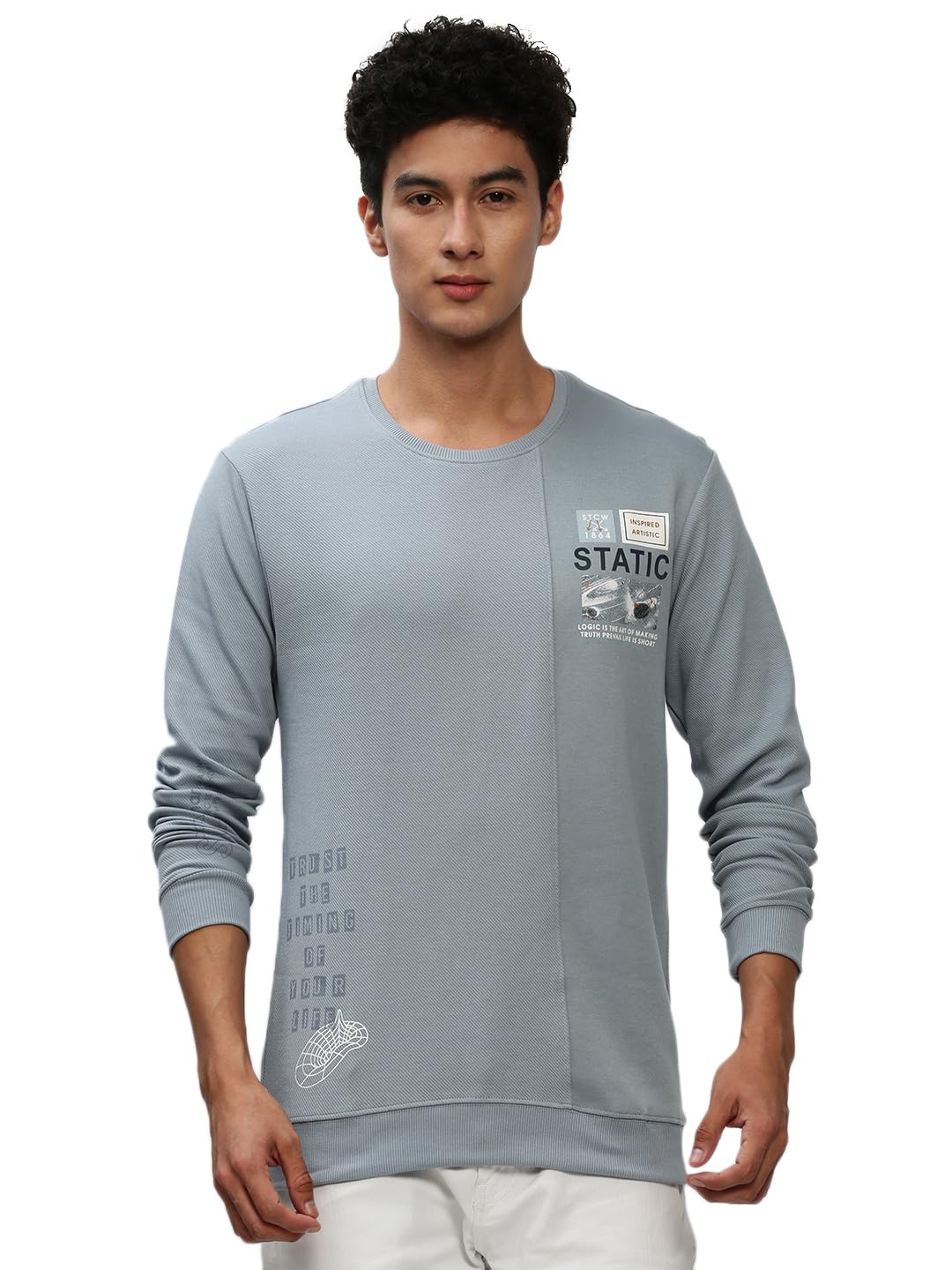 showoffff Men Printed Pullover Sweatshirt | Round Neck Full Sleeves Cotton Sweatshirt's for Mens | Slim Fit Regular Length Sweatshirts for Men's-picture-35
