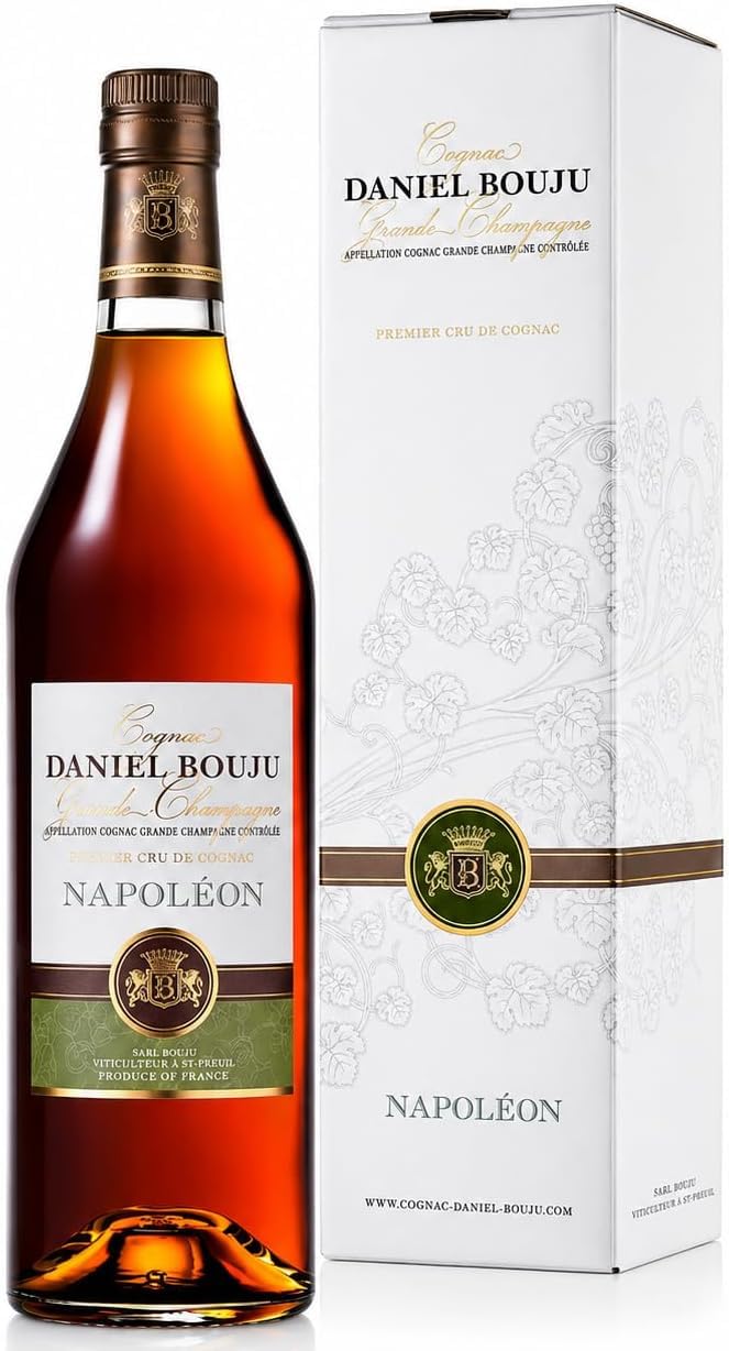 Daniel Bouju | Napoléon 70 cl con Astuccio – Grande Champagne Premier Cru – Distillato Francese di Pregio – 40% Vol. - Confezione da 3 bottiglie