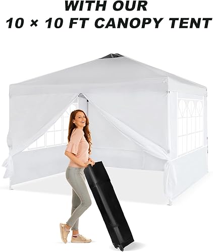 Miniatura 6 de Wrilibo Paredes laterales de toldo de 10 x 10 pies para tienda de campaña de 10 x 10 pies sin marco, 4 paredes laterales de tela Oxford reemplazadas