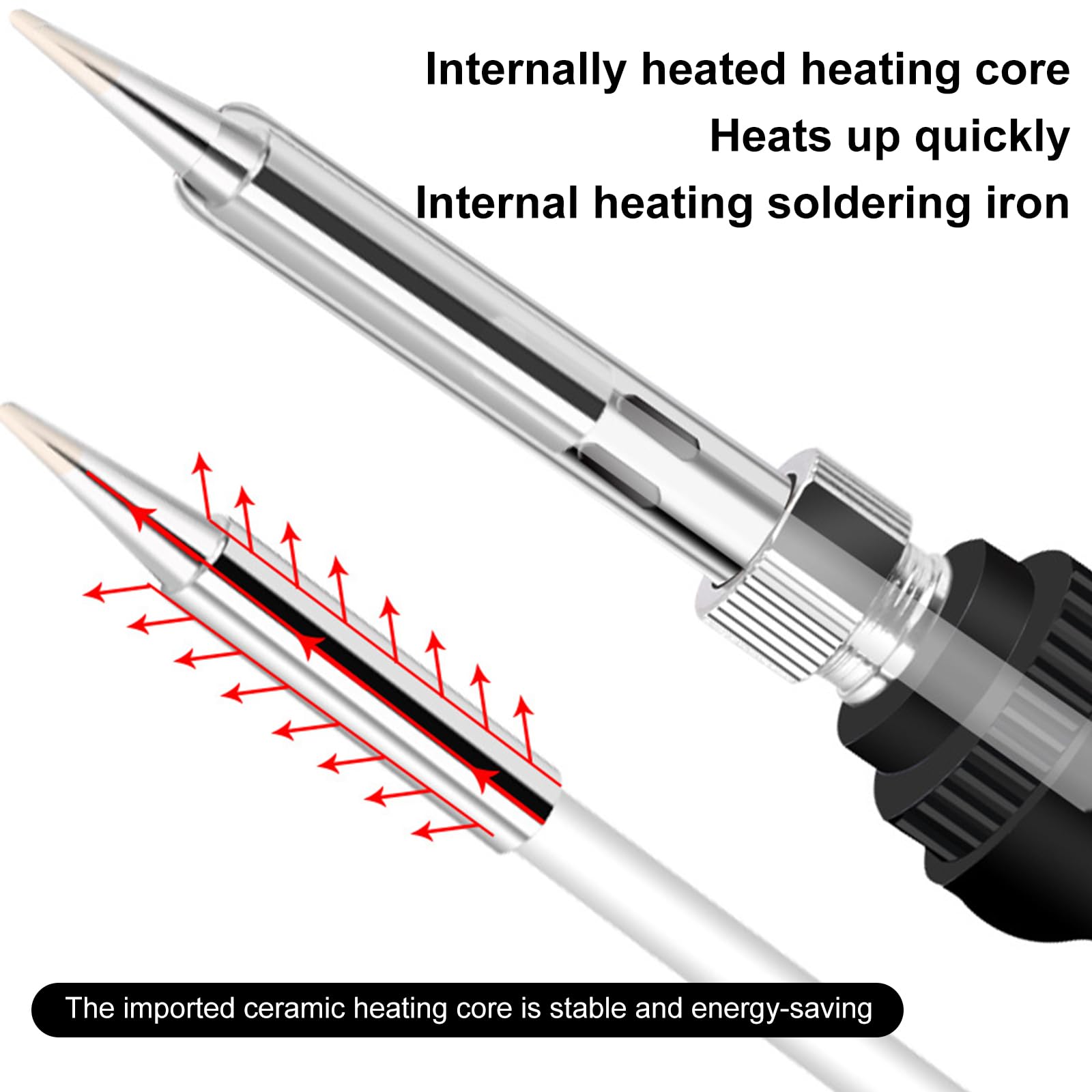 Kit Saldatore 60W Con 5 Punte | Temperatura Regolabile 200-450°C | Per Riparazioni Elettroniche - Foto 5
