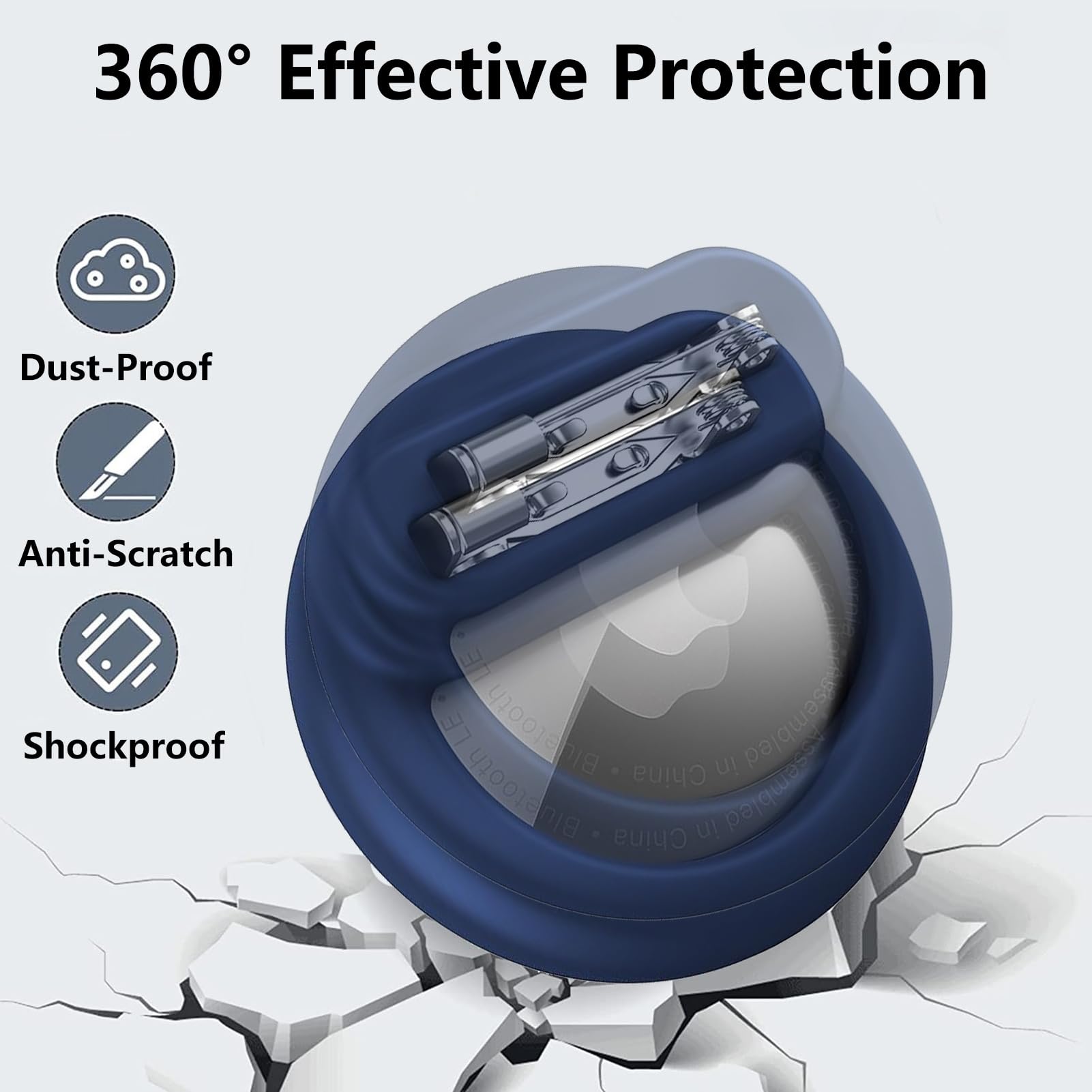 Dingfeiyu Airtag Holder Hidden, Custodia Airtag Nascosta con Spilla per bambini, anziani, animali domestici, zaini, bagagli - 2