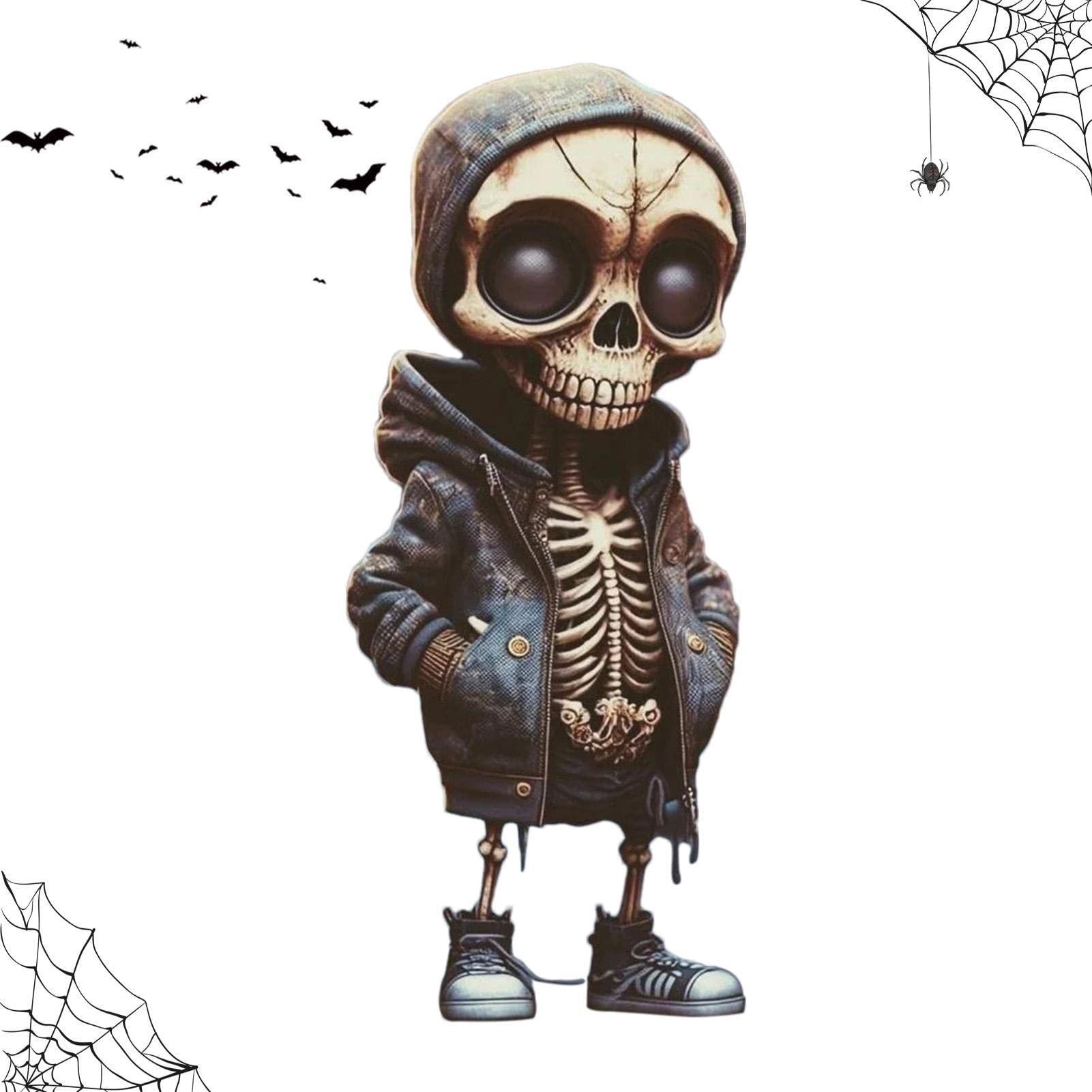 Hodfid Cool Skeleton Figurines | Mini Resin Skeleton Ornaments Gothic Home Decor | Exquisite Skull Figurine Halloween Decorations Gifts for Friends