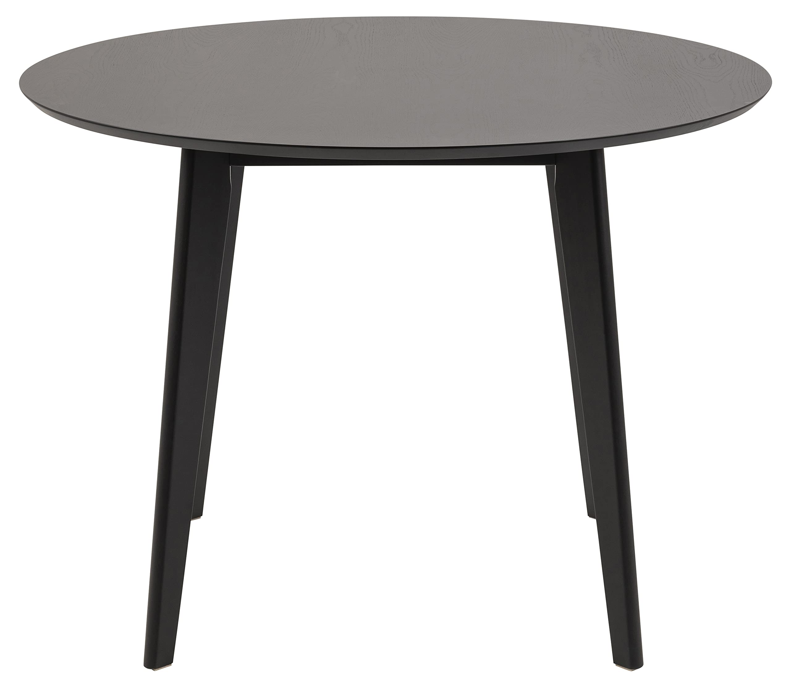 AC Design Furniture Roxanne tavolo da pranzo, nero, impiallacciatura rovere/albero della gomma, L: 105 x P: 105 x H: 76 cm, 1 pz