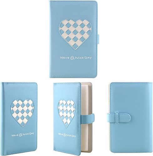 Miniatura 3 de Álbum de fotos de 2 x 3 compatible con Fujifilm Instax Mini, cartera de 96 bolsillos, cubierta de piel, tejido hecho a mano