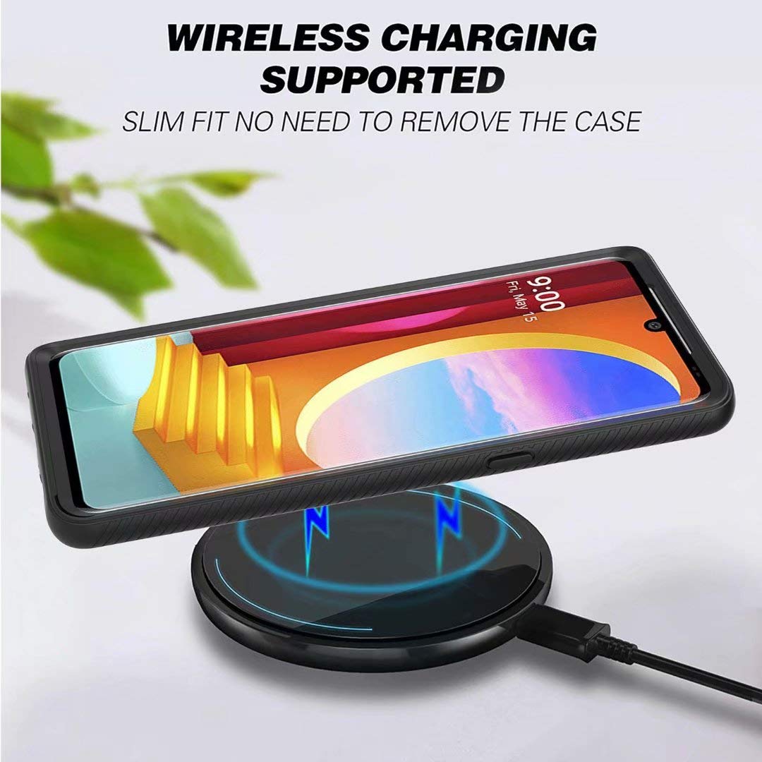 vingarshern Cover Compatibile con LG Velvet (5G) Custodia in Silicone Sottile,Case Antiurto e Antigraffio con Motivo+1×Catena/Cordino per Cellulare,Giraffa