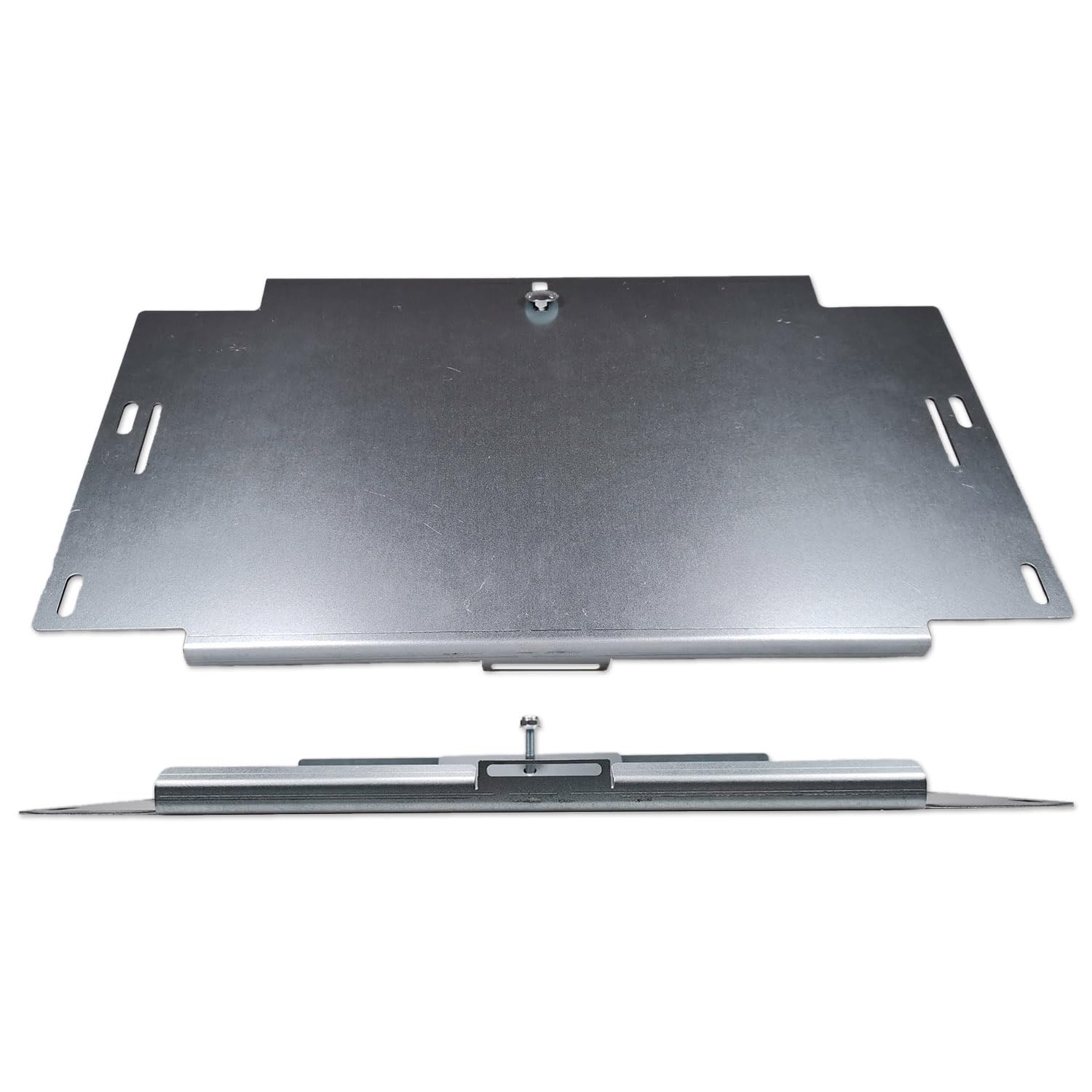 Impulse Innovation Batterijhouder BH-01 | voor VW T4, T5, T6 & T6.1 | verzinkt staal 1,5 mm | 368 × 200 × 30 mm | incl. fixeerklem | vloerhouder voor 12 V tweede batterijen