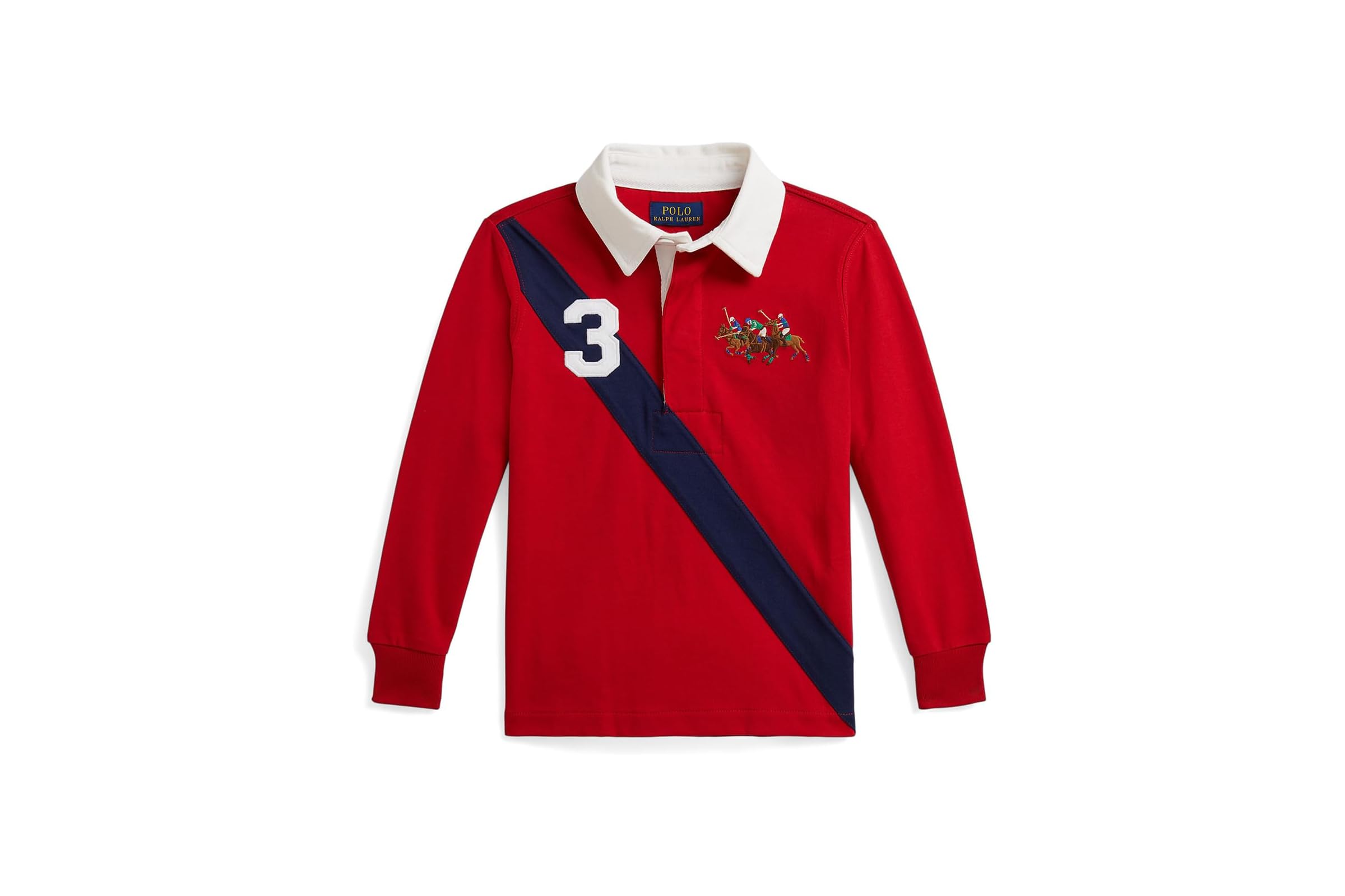 Мужская рубашка Polo Ralph Lauren Kids Triple-pony Cotton Rugby Shirt (toddler/Little Kid)
