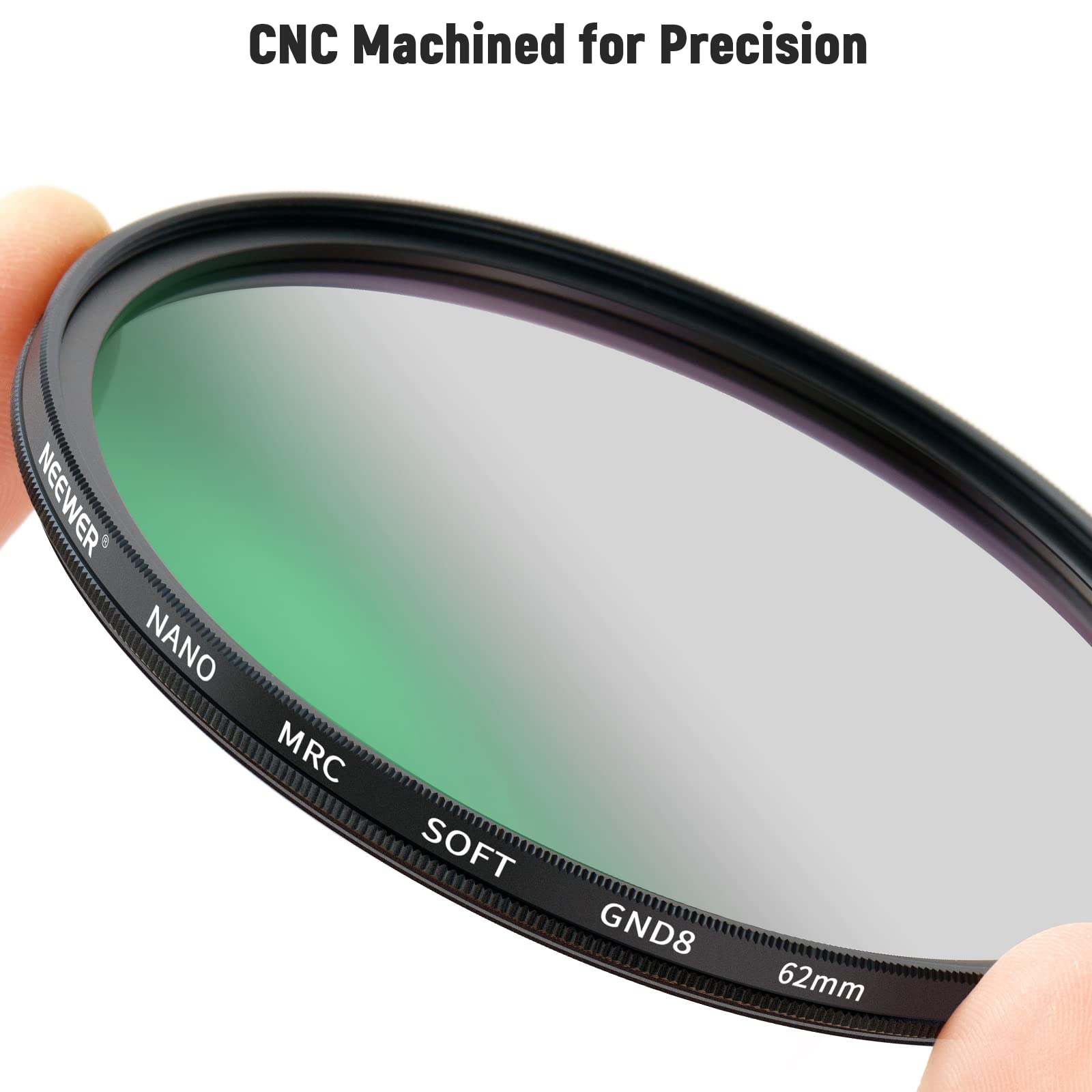 NEEWER 62mm HD Soft GND8 Verlaufsfilter, 3 Blendenstufen (0,9) weicher Grauverlaufsfilter mit 30 lagiger Nanobeschichtung/wasserabweisend/Kratzfest/Antireflexion für ausgewogenen Lichtanteil