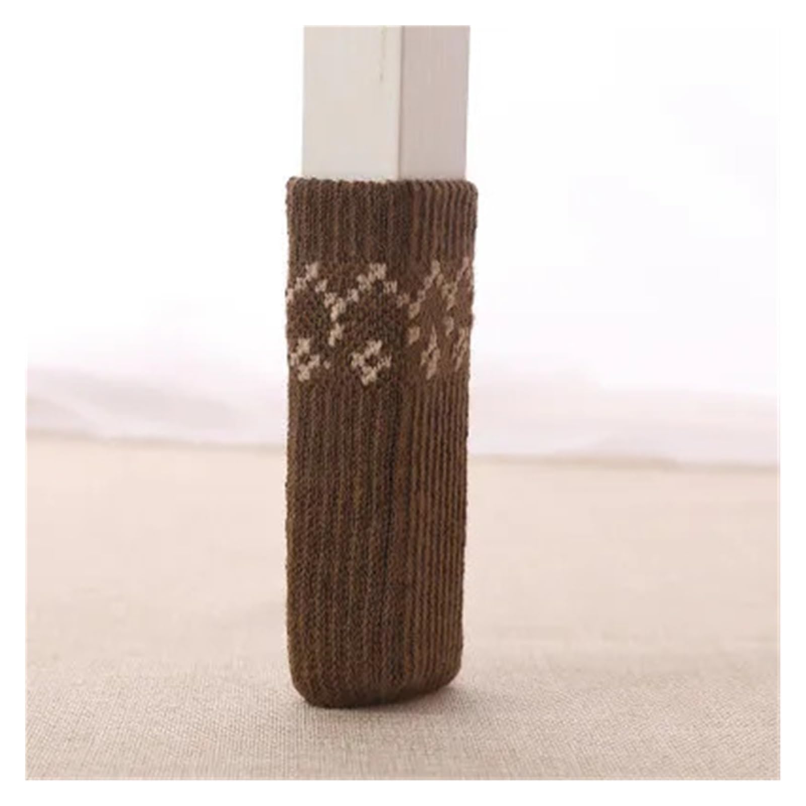 Knitted Table And Chair Leg Covers 24PCS Knitted Chair Leg Socks Furniture Table Feet Leg Floor Protectors Covers Floor Protection Pads Moving Noise Reduction(Coffee)