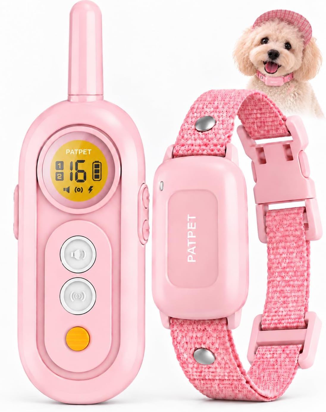PATPET Dog Shock Collar for Medium Dogs- Dog Training Collar with Remote, Shock Collar for Small Dogs 10-100lbs, Rechargeable IPX7 Waterproof with Beep Vibration Shock Modes