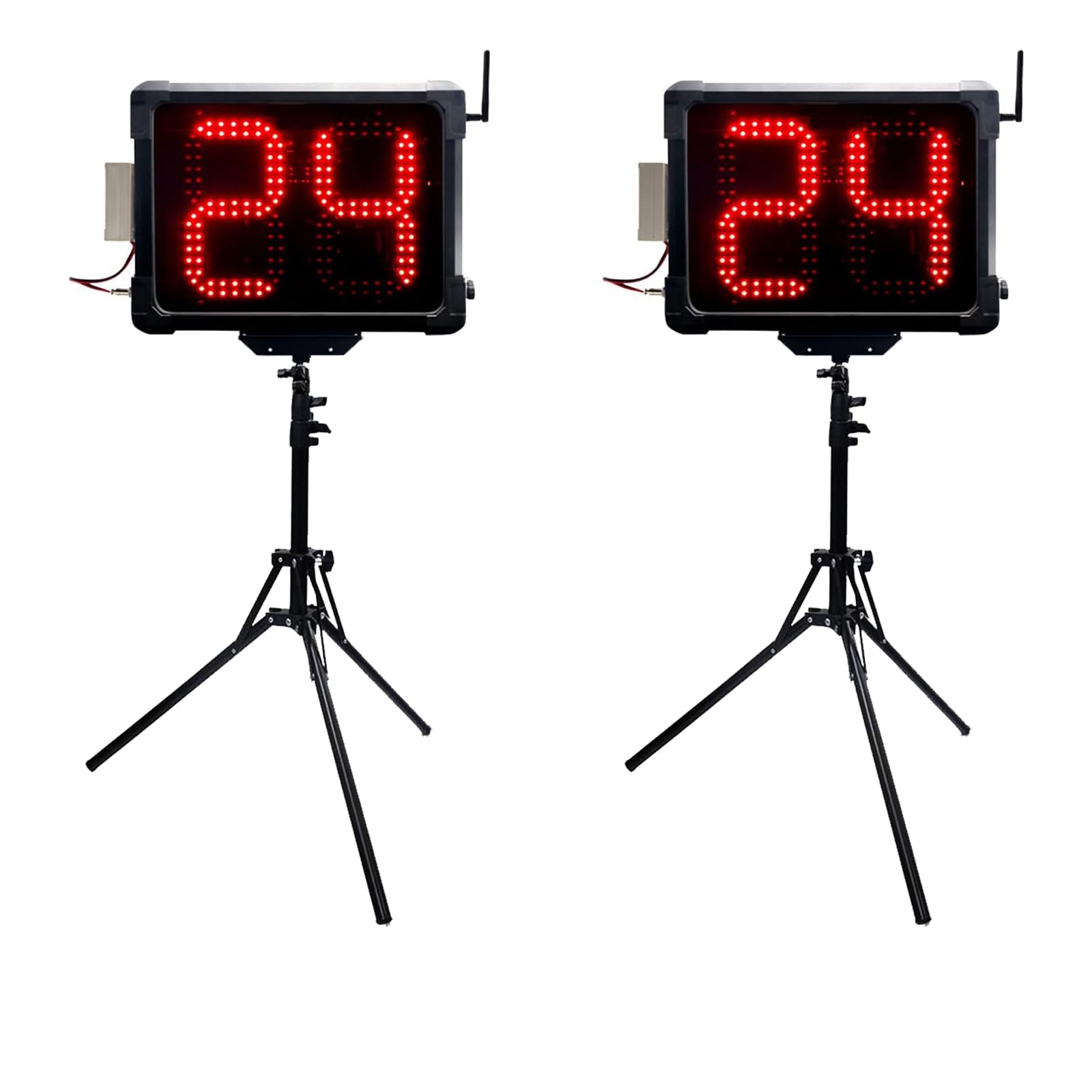 GAN XIN LED Shot Clock Programmable 14/24/30 Seconds Countdown for Basketball Game (GO2D-8Rx2+Tripod)