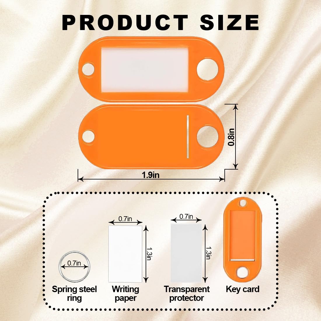 Portachiavi Scrivibili 50 Pezzi - Targhette Plastica Con Etichette, 10 Colori, Per Chiavi E Bagagli - Foto 7